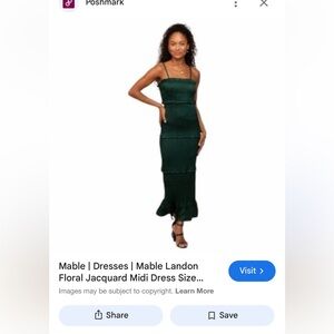 MARBLE Deep Green Midi Dress